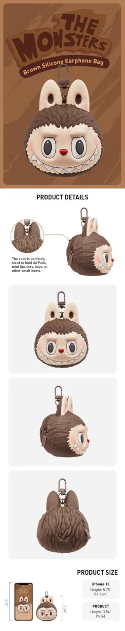 LABUBU Originals-Brown Silicone Earphone Bag -Outlet Mega Plush Store 20231031 174842 865608 1200x6031