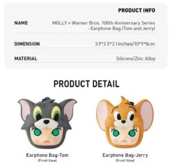 MOLLY X Warner Bros. 100th Anniversary Series-Earphone Bag (Tom And Jerry) -Outlet Mega Plush Store 20231110 152832 437415 1200x1169