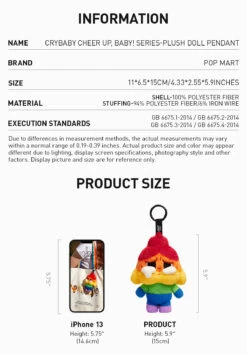 CRYBABY CHEER UP, BABY! SERIES-Plush Doll Pendant 14 CRYBABY CHEER UP, BABY! SERIES-Plush Doll Pendant -Outlet Mega Plush Store 20240511 151243 097973 crybaby cheer up baby series plush doll pendant details 02 1200x1724