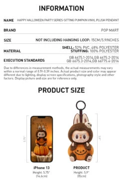 Happy Halloween Party Series-Sitting Pumpkin Vinyl Plush Pendant -Outlet Mega Plush Store 20240906 170003 750693 happy halloween party series sitting pumpkin vinyl plush pendant plush details 03 1200x1777