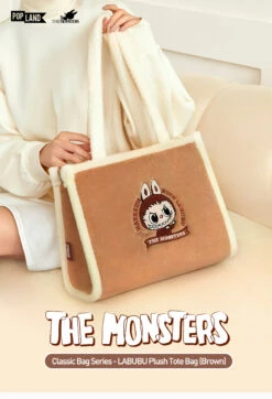 Classic Bag Series- LABUBU Plush Tote Bag (Brown) -Outlet Mega Plush Store 20240912 173229 119953 classic bag series labubu plush tote bag brown accessories pop mart us detail 01 1200x1759