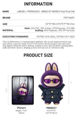 LABUBU × PRONOUNCE - WINGS OF FANTASY Vinyl Plush Doll -Outlet Mega Plush Store 20240927 114140 977828 03 labubu pronounce wings of fantasy vinyl plush doll plush toys popmart us 1200x1796