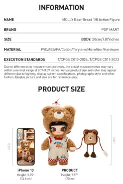 MOLLY Bear Bread 1/8 Action Figure -Outlet Mega Plush Store 20241010 095348 615309 03 molly bear bread 1 8 action figure bjd details popmart us 1200x1787
