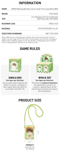 DIMOO Weaving Wonders Series-Quilt Phone Case Blind Box -Outlet Mega Plush Store 20241022 182059 423483 dimoo weaving wonders series quilt phone case blind box accessories pop mart us detail 04 1200x3011