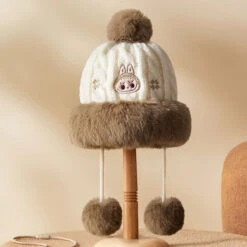 Warm Fluffy Holiday Series- LABUBU Plush Hat -Outlet Mega Plush Store 20241111 095449 210753 warm fluffy holiday series labubu plush hat accessories pop mart us scene 2 1200x1200