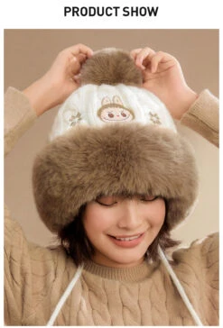 Warm Fluffy Holiday Series- LABUBU Plush Hat -Outlet Mega Plush Store 20241111 095503 012740 warm fluffy holiday series labubu plush hat accessories pop mart us detail 03 1200x1766