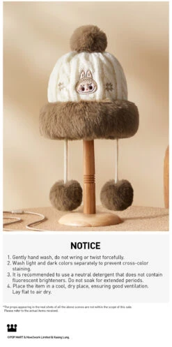 Warm Fluffy Holiday Series- LABUBU Plush Hat -Outlet Mega Plush Store 20241111 095503 295475 warm fluffy holiday series labubu plush hat accessories pop mart us detail 04 1200x2414