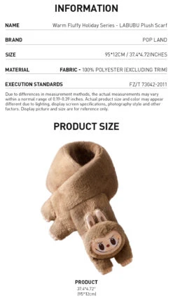 Warm Fluffy Holiday Series- LABUBU Plush Scarf -Outlet Mega Plush Store 20241111 100712 202148 warm fluffy holiday series labubu plush scarf accessories pop mart us detail 02 1200x2097