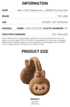 Warm Fluffy Holiday Series- LABUBU Plush Earmuffs -Outlet Mega Plush Store 20241113 094633 785734 warm fluffy holiday series labubu plush earmuffs accessories pop mart us detail 02 1200x1826