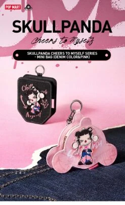 SKULLPANDA CHEERS TO MYSELF SERIES-Mini Bag -Outlet Mega Plush Store 20241127 110528 548029 skullpanda cheers to myself series mini bag denim color pink accessories pop mart us details 1 1200x1956