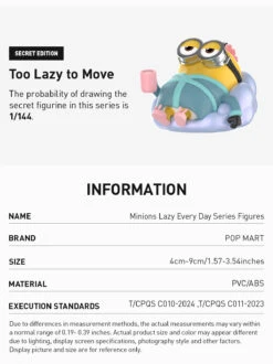 Minions Lazy Every Day Series Figures -Outlet Mega Plush Store 20241129 095916 769490 minions lazy every day series figures blind boxes details popmart us 4 1200x1604