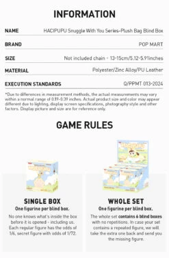 HACIPUPU Snuggle With You Series-Plush Bag Blind Box -Outlet Mega Plush Store 20241231 150312 698065 3 hacipupu snuggle with you series plush bag blind box accessories details popmart us 1200x1831