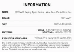 CRYBABY Crying Again Series-Vinyl Face Plush Blind Box -Outlet Mega Plush Store 20250113 102940 390670 04 crybaby crying again series vinyl face plush blind box plush blind boxes popmart us 1200x839