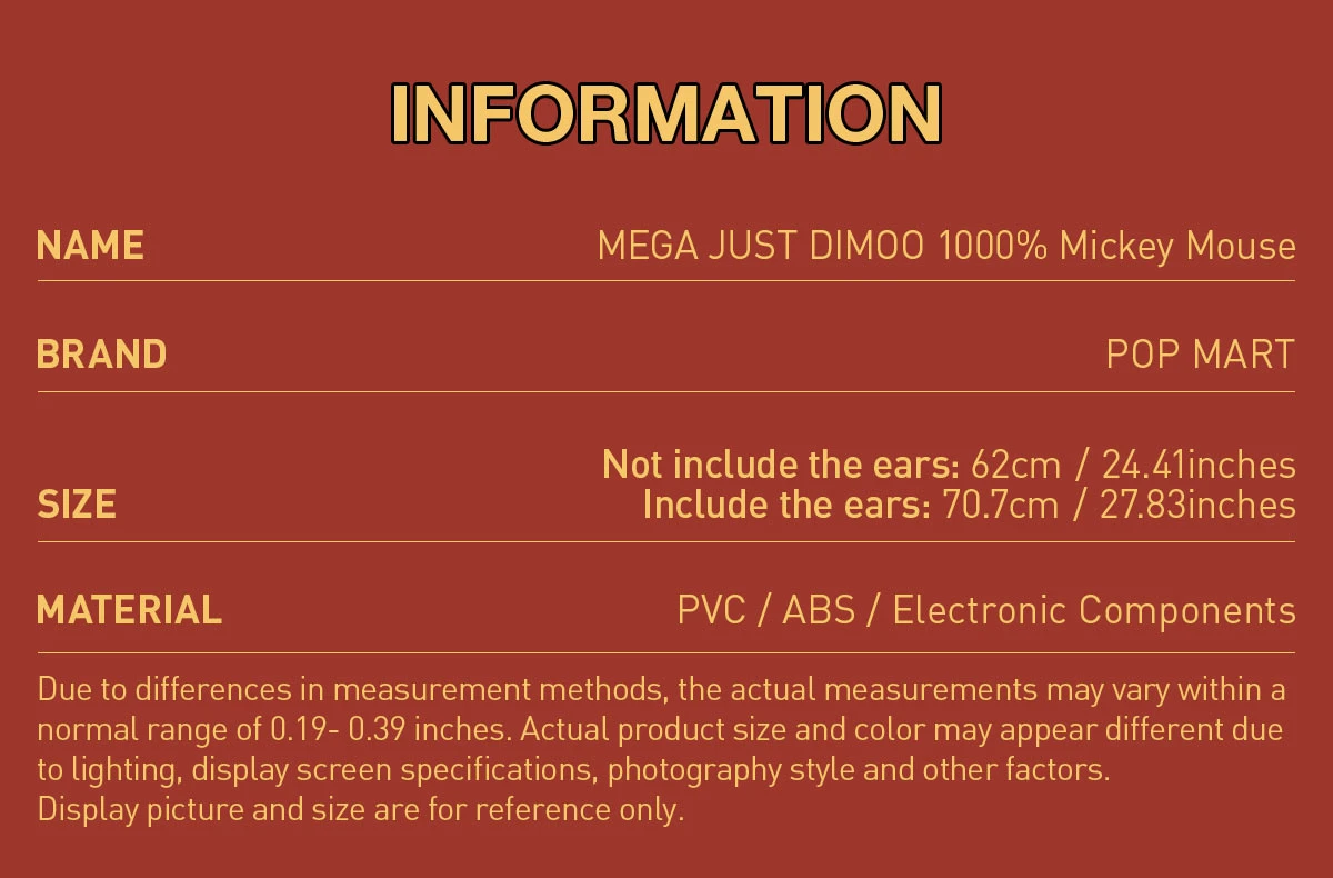 MEGA JUST DIMOO 1000% Mickey Mouse 10 MEGA JUST DIMOO 1000% Mickey Mouse - Image 10