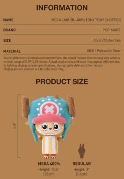 MEGA LABUBU 400% TONY TONY CHOPPER -Outlet Mega Plush Store 20250410 140406 047103 02 mega labubu 400 tony tony chopper mega details popmart us 1200x1730