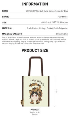 CRYBABY Wild But Cutie Series-Shoulder Bag -Outlet Mega Plush Store 20250509 182008 933215 3 crybaby wild but cutie series shoulder bag accessories details popmart us 1200x2006