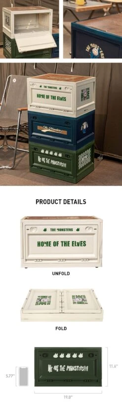 THE MONSTERS Home Of The Elves Series-Storage Box(White&Green&Blue) -Outlet Mega Plush Store labubu Storage20Box detail 9vrK6PWWPu 1200x4020