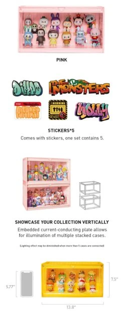 POP MART Luminous Display Container (White&Yellow&Pink) -Outlet Mega Plush Store luminous display container detail 02 Ga43Fdo56A 1200x3103